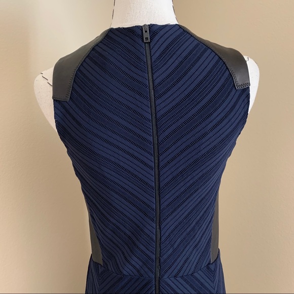Rag & Bone Basha Leather Trim Dress Indigo - Picture 6 of 13